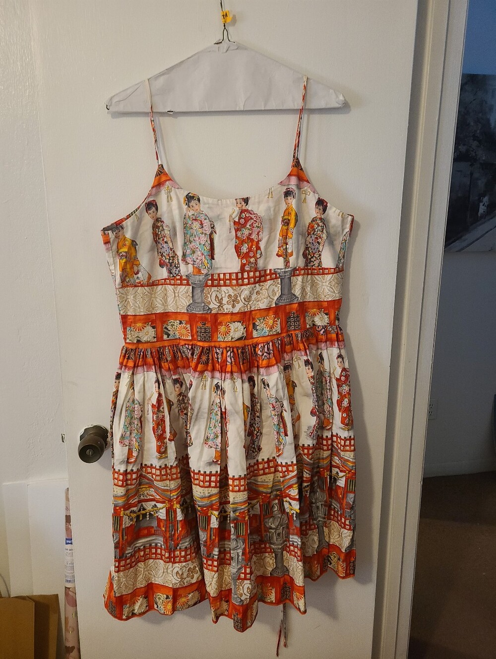Bernie Dexter Chelsea Dress 2X US14 Japanese Geisha Print Chelsea